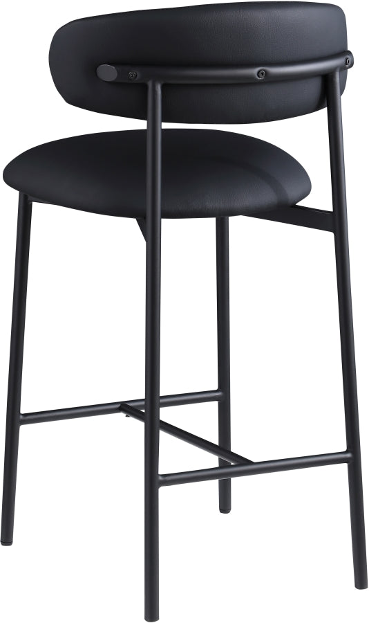Lupita Vegan Leather Upholstered Counter Stool — 996-C - Black - 996Black-C alternate view 5