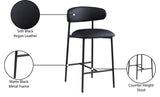 Lupita Vegan Leather Upholstered Counter Stool — 996-C - Black - 996Black-C Infographic