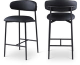 Lupita Vegan Leather Upholstered Counter Stool — 996-C - Black - 996Black-C Double Chair
