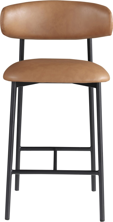 Lupita Vegan Leather Upholstered Counter Stool — 996-C - Cognac - 996Cognac-C alternate view 2