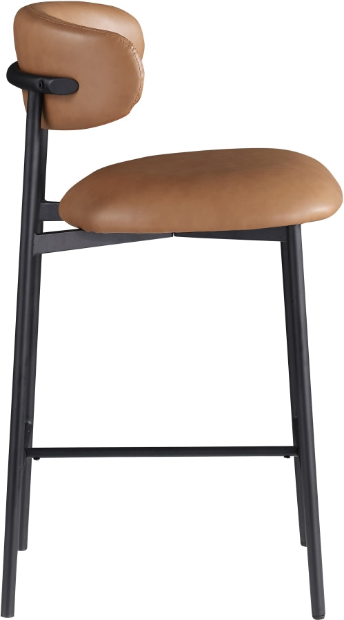 Lupita Vegan Leather Upholstered Counter Stool — 996-C - Cognac - 996Cognac-C alternate view 3
