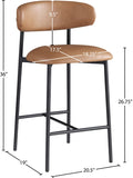 Lupita Vegan Leather Upholstered Counter Stool — 996-C - Cognac - 996Cognac-C Dim