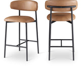 Lupita Vegan Leather Upholstered Counter Stool — 996-C - Cognac - 996Cognac-C Double Chair
