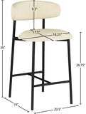 Lupita Vegan Leather Upholstered Counter Stool — 996-C - Cream - 996Cream-C Dim