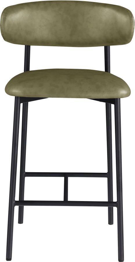 Lupita Vegan Leather Upholstered Counter Stool — 996-C - Olive - 996Olive-C alternate view 2