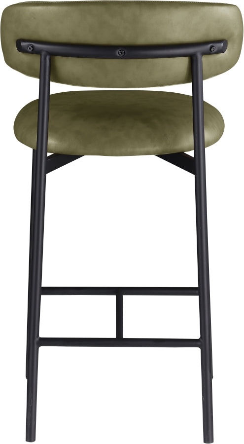 Lupita Vegan Leather Upholstered Counter Stool — 996-C - Olive - 996Olive-C alternate view 4