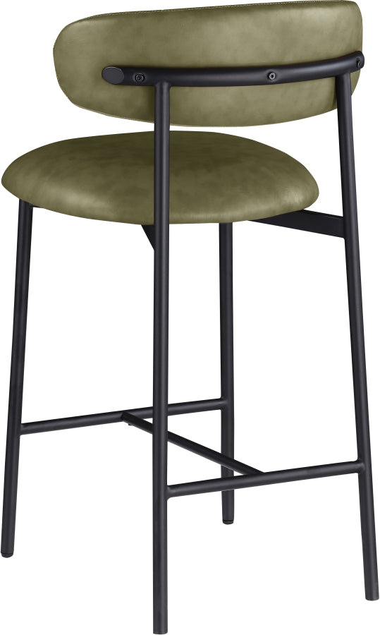 Lupita Vegan Leather Upholstered Counter Stool — 996-C - Olive - 996Olive-C alternate view 5