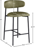 Lupita Vegan Leather Upholstered Counter Stool — 996-C - Olive - 996Olive-C Dim