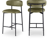 Lupita Vegan Leather Upholstered Counter Stool — 996-C - Olive - 996Olive-C Double Chair