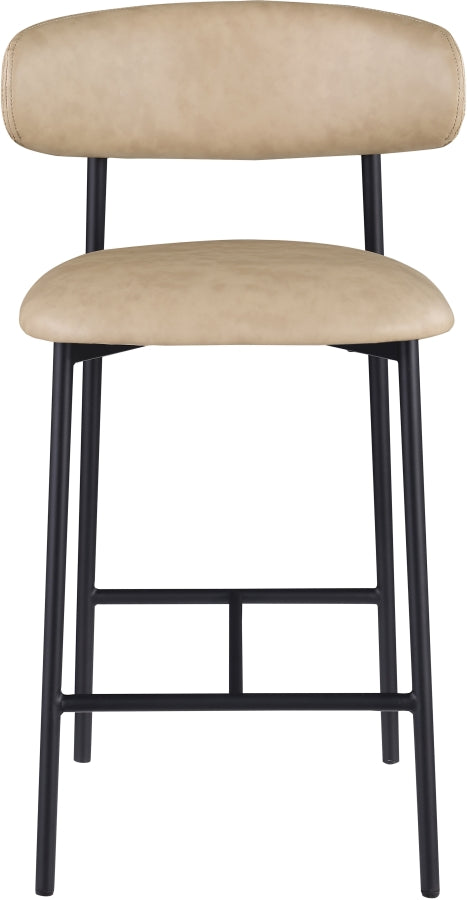 Lupita Vegan Leather Upholstered Counter Stool — 996-C - Tan - 996Tan-C alternate view 2