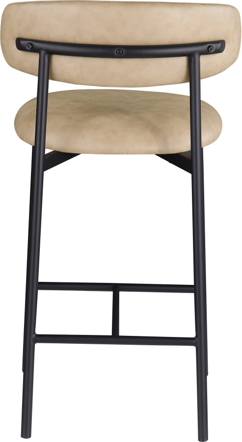 Lupita Vegan Leather Upholstered Counter Stool — 996-C - Tan - 996Tan-C alternate view 4