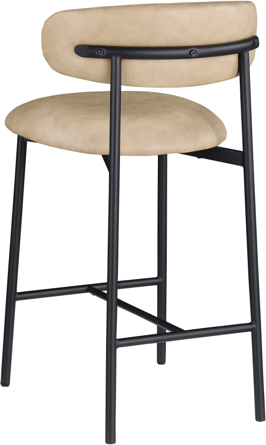 Lupita Vegan Leather Upholstered Counter Stool — 996-C - Tan - 996Tan-C alternate view 5