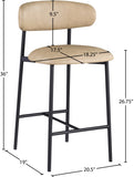 Lupita Vegan Leather Upholstered Counter Stool — 996-C - Tan - 996Tan-C Dim