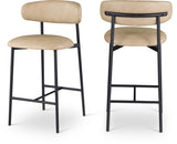Lupita Vegan Leather Upholstered Counter Stool — 996-C - Tan - 996Tan-C Double Chair
