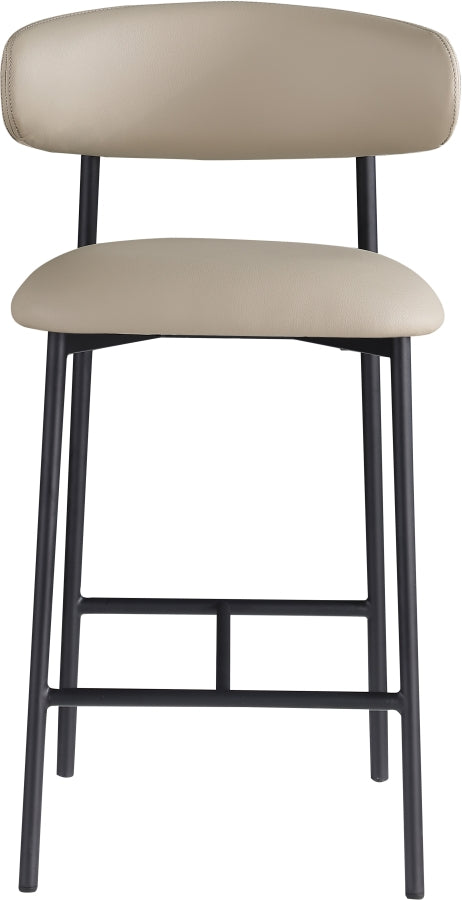 Lupita Vegan Leather Upholstered Counter Stool — 996-C - Taupe - 996Taupe-C alternate view 2