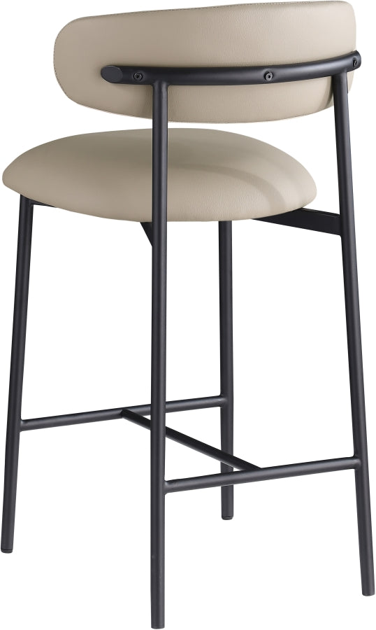 Lupita Vegan Leather Upholstered Counter Stool — 996-C - Taupe - 996Taupe-C alternate view 5