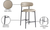 Lupita Vegan Leather Upholstered Counter Stool — 996-C - Taupe - 996Taupe-C Infographic