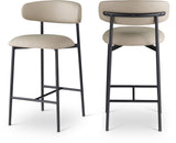 Lupita Vegan Leather Upholstered Counter Stool — 996-C - Taupe - 996Taupe-C Double Chair