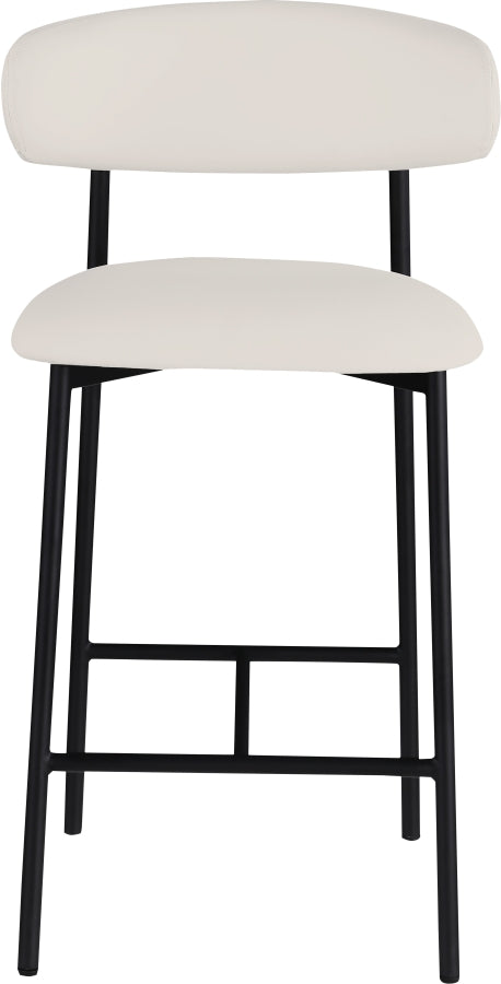 Lupita Vegan Leather Upholstered Counter Stool — 996-C - White - 996White-C alternate view 2