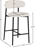 Lupita Vegan Leather Upholstered Counter Stool — 996-C - White - 996White-C Dim