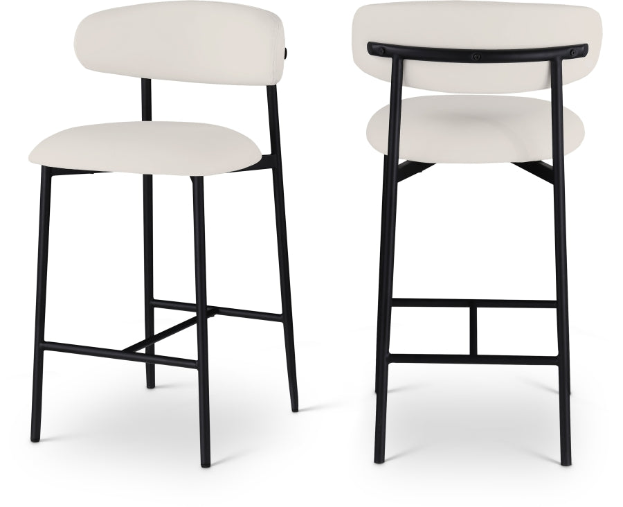 Lupita Vegan Leather Upholstered Counter Stool — 996-C - White - 996White-C Double Chair