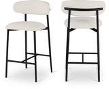 Lupita Vegan Leather Upholstered Counter Stool — 996-C - White - 996White-C Double Chair
