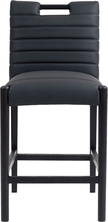Aimee Vegan Leather Upholstered Counter Stool — 11029-C - Black - 11029Black-C alternate view 2
