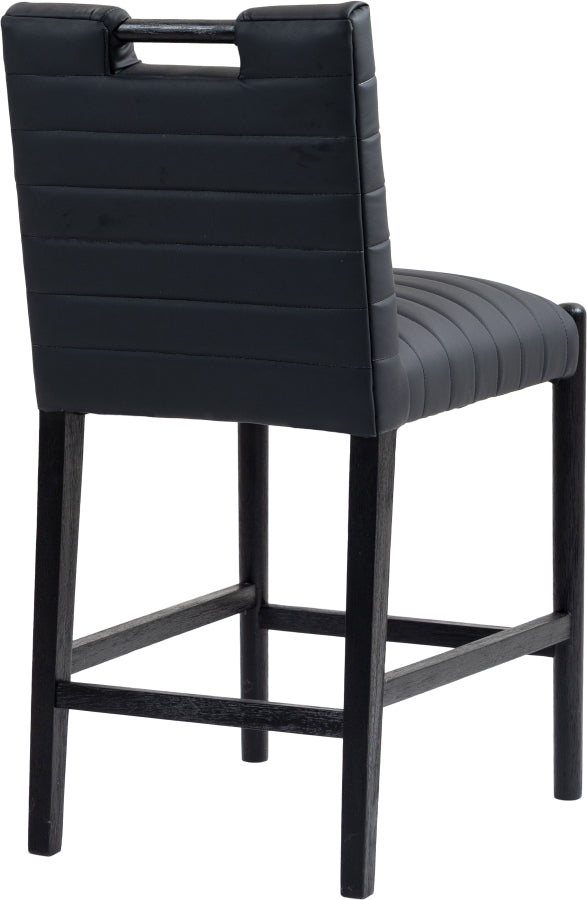 Aimee Vegan Leather Upholstered Counter Stool — 11029-C - Black - 11029Black-C alternate view 5
