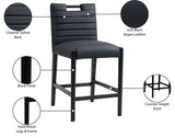 Aimee Vegan Leather Upholstered Counter Stool — 11029-C - Black - 11029Black-C Infographic