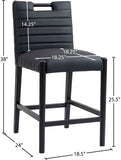 Aimee Vegan Leather Upholstered Counter Stool — 11029-C - Black - 11029Black-C Dim