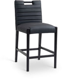 Aimee Vegan Leather Upholstered Counter Stool — 11029-C - Black - 11029Black-C