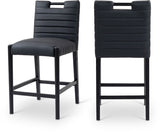 Aimee Vegan Leather Upholstered Counter Stool — 11029-C - Black - 11029Black-C Double Chair