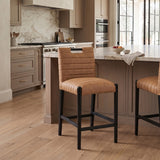 Aimee Vegan Leather Upholstered Counter Stool — 11029-C - Cognac - 11029Cognac-C alternate view 1