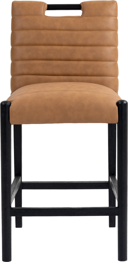 Aimee Vegan Leather Upholstered Counter Stool — 11029-C - Cognac - 11029Cognac-C alternate view 2