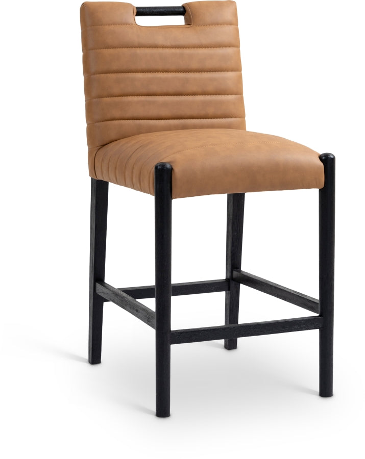 Aimee Vegan Leather Upholstered Counter Stool — 11029-C - Cognac - 11029Cognac-C