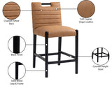 Aimee Vegan Leather Upholstered Counter Stool — 11029-C - Cognac - 11029Cognac-C Infographic