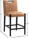 Aimee Vegan Leather Upholstered Counter Stool — 11029-C - Cognac - 11029Cognac-C Dim