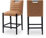Aimee Vegan Leather Upholstered Counter Stool — 11029-C - Cognac - 11029Cognac-C Double Chair