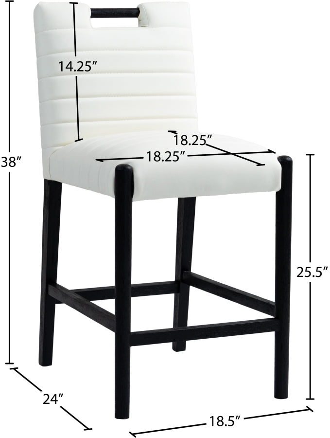 Aimee Vegan Leather Upholstered Counter Stool — 11029-C - Cream - 11029Cream-C Dim