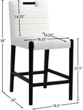 Aimee Vegan Leather Upholstered Counter Stool — 11029-C - Cream - 11029Cream-C Dim