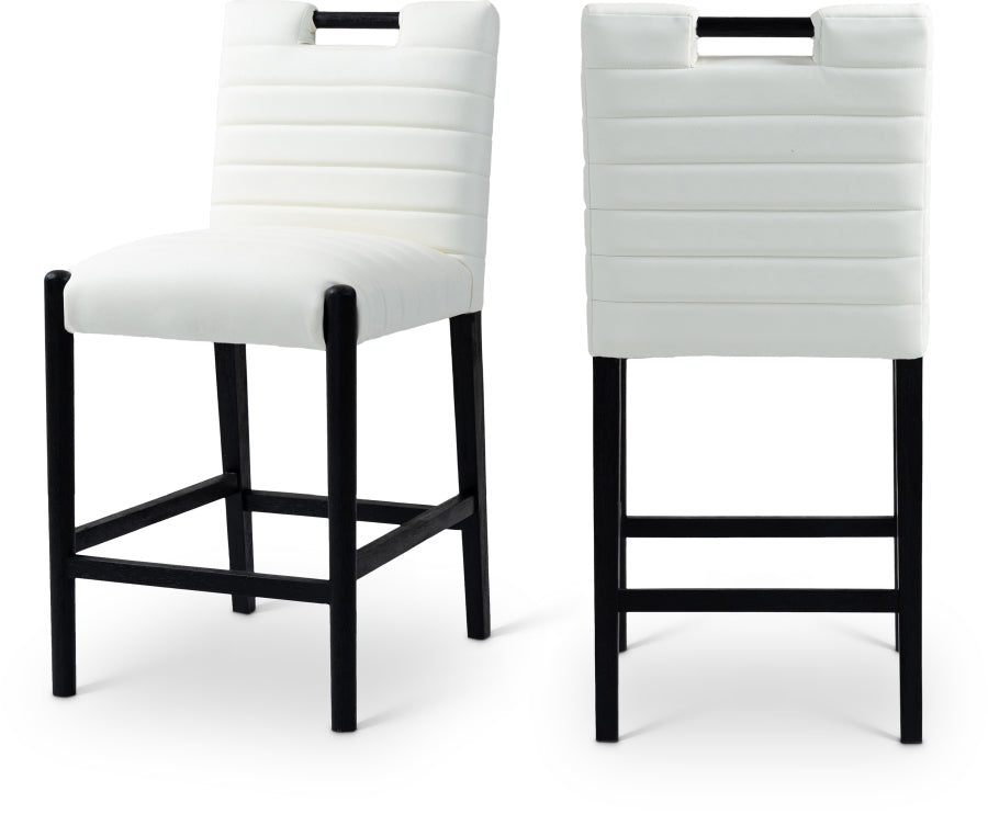 Aimee Vegan Leather Upholstered Counter Stool — 11029-C - Cream - 11029Cream-C Double Chair
