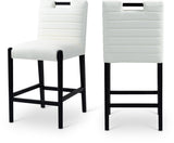 Aimee Vegan Leather Upholstered Counter Stool — 11029-C - Cream - 11029Cream-C Double Chair