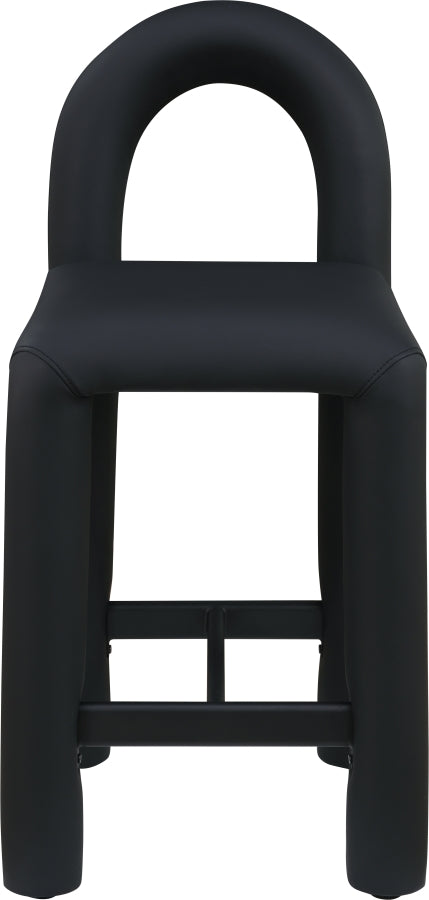 Amari Vegan Leather Upholstered Counter Stool — 11064-C - Black - 11064Black-C alternate view 2