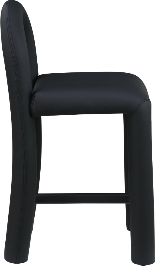 Amari Vegan Leather Upholstered Counter Stool — 11064-C - Black - 11064Black-C alternate view 3