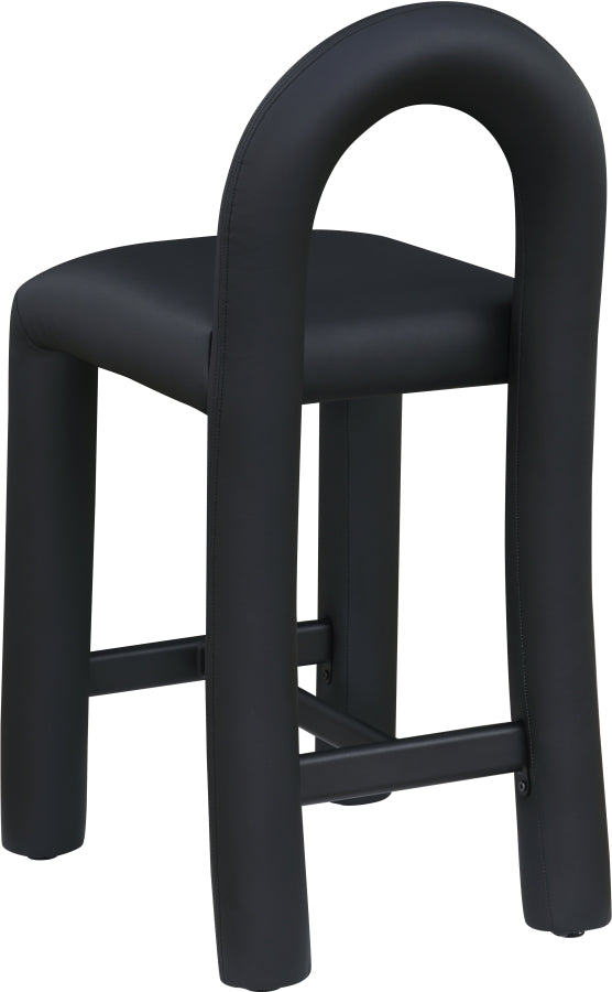 Amari Vegan Leather Upholstered Counter Stool — 11064-C - Black - 11064Black-C alternate view 5