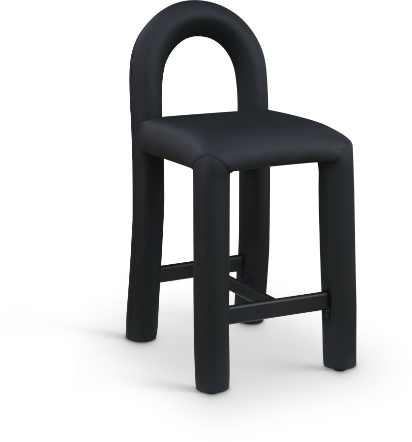 Amari Vegan Leather Upholstered Counter Stool — 11064-C - Black - 11064Black-C
