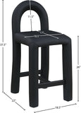 Amari Vegan Leather Upholstered Counter Stool — 11064-C - Black - 11064Black-C Dim