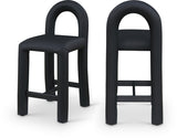 Amari Vegan Leather Upholstered Counter Stool — 11064-C - Black - 11064Black-C Double Chair