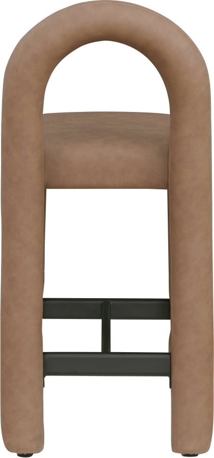 Amari Vegan Leather Upholstered Counter Stool — 11064-C - Brown - 11064Brown-C alternate view 4