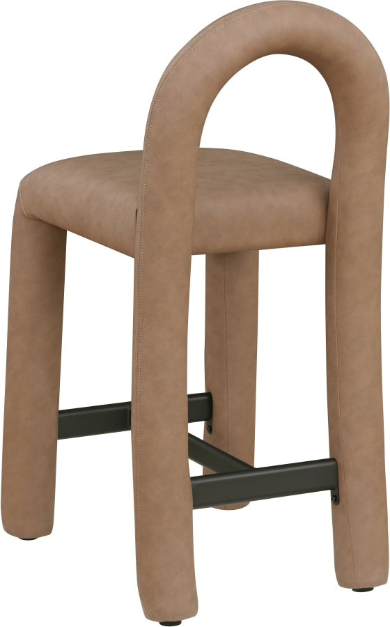 Amari Vegan Leather Upholstered Counter Stool — 11064-C - Brown - 11064Brown-C alternate view 5